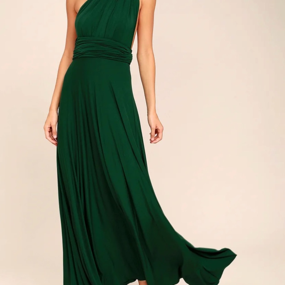 Lulus Tricks of the Trade Forest Green Convertible Maxi Dress | Size Small